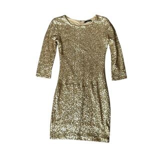 TFNC Gold Sequin Mini Dress